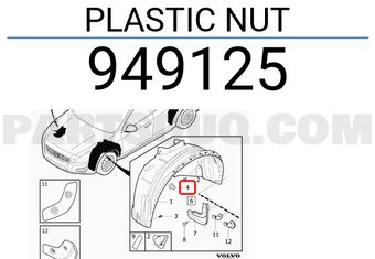 Volvo 949125 PLASTIC NUT