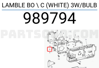 Volvo 989794 LAMBLE BO \ C (WHITE) 3W/BULB