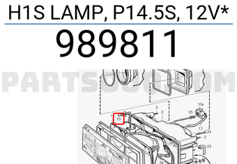 Volvo 989811 H1S LAMP, P14.5S, 12V*