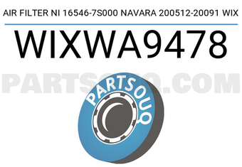 WIX FILTERS WIXWA9478 AIR FILTER NI 16546-7S000 NAVARA 200512-20091 WIX