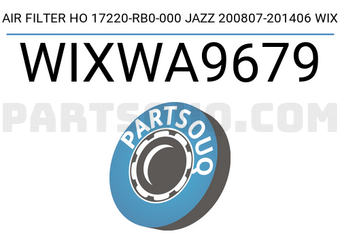 WIX FILTERS WIXWA9679 AIR FILTER HO 17220-RB0-000 JAZZ 200807-201406 WIX