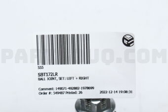 SBT172LR BALL JOINT, SET: LEFT + RIGHT