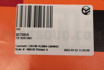 SE7591R TIE ROD END