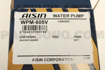 WPM605V WATER PUMP MI 1300A083 LANCER 201107-201406 AISIN