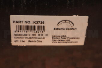 K3736 BRAKE SHOE, ASIMCO