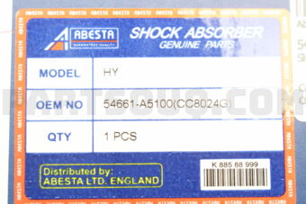 54661A5100 SHOCK ABSORBER 338024 HY I30 FRONT