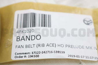 4PK1020 FAN BELT (RIB ACE) HO PRELUDE MK IV/A