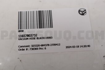 11657803732 VACUUM HOSE BLACK116065