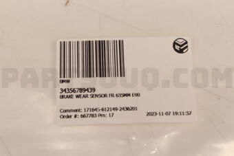 34356789439 BRAKE WEAR SENSOR FR 635MM E90