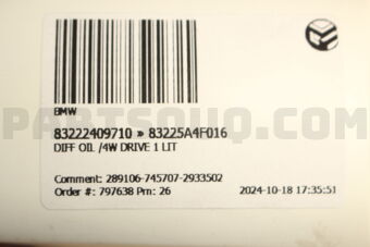 83225A4F016 DIFF OIL /4W DRIVE 1 LIT