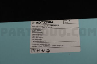 ADT32504 CABIN FILTER LE CAR BLUE PRINT