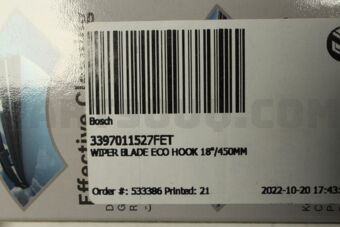 3397011527FET WIPER BLADE ECO HOOK 18"/4