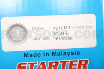 1810A205 STARTER, 12V 1.3KW 8T, MITSUBISHI