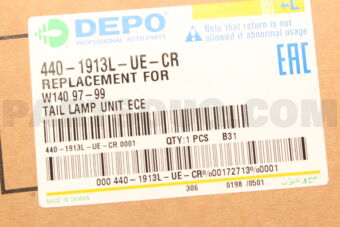 4401913LUECR TAIL LAMP LH W140 97-99