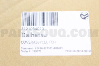 31210B4020 Daihatsu COVERASSYCLUTCH