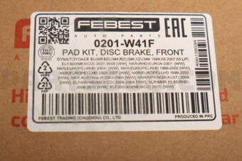 0201W41F PAD KIT, DISC BRAKE, FRONT