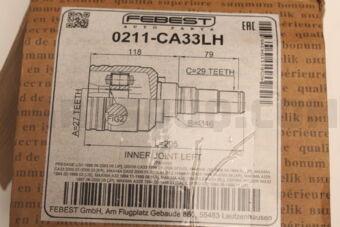 0211CA33LH INNER CV JOINT LEFT 27X46X29