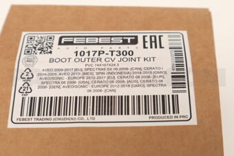 1017PT300 BOOT OUTER CV JOINT KIT 74X107X24.3
