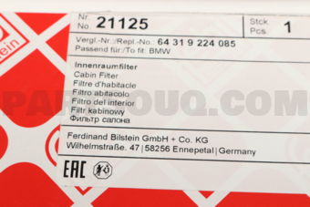 21125 FILTER AC/MICRO- X5