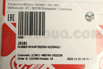 26181 RUBBER MOUNTIN/E83-X3/SINGLE