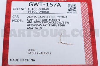 161000H040 WATER PUMP