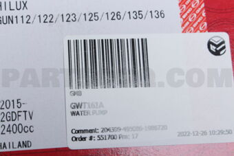 GWT161A WATER PUMP