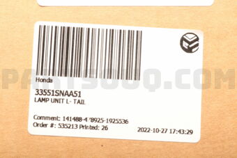 33551SNAA51 LAMP UNIT L- TAIL