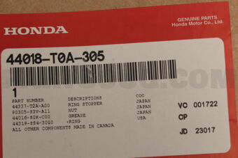 44018T0A305 BOOT SET OUTBOARD