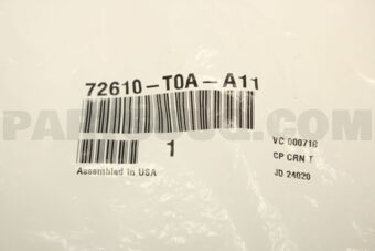 72610T0AA11 LATCH ASSY- R- RR