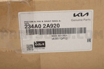 234A02A920 PISTON &amp; PIN &amp; SNAP RING ASSY