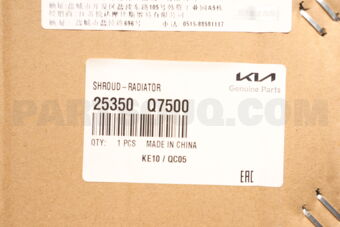 25350Q7500 SHROUD-RADIATOR