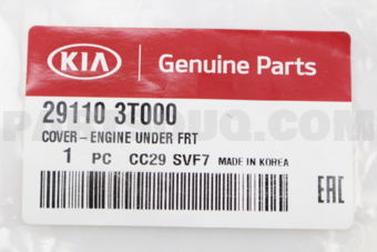 291103T000 COVER-ENGINE UNDER FRT