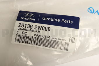 291362W000 "GUARD-AIR,LH"