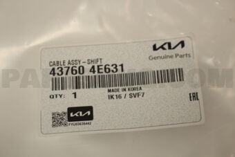 437604E631 CABLE ASSY-SHIFT