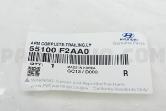 55100F2AA0 ARM COMPLETE-TRAILING,LH