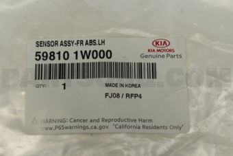 598101W000 SENSOR ASSY-FRT ABS