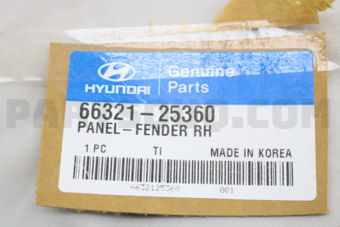 6632125360 PANEL-FENDER RH