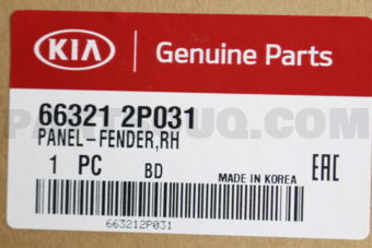 663212P031 PANEL-FENDER RH