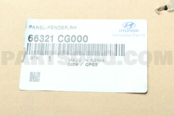 66321CG000 PANEL - FENDER, RH
