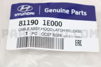 811901E000 CABLE ASSY-HOOD LATCH RELEASE