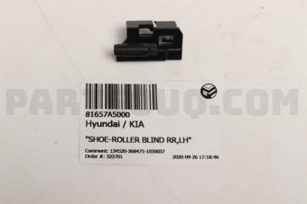 81657A5000 "SHOE-ROLLER BLIND RR,LH"