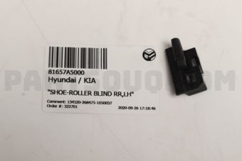 81657A5000 "SHOE-ROLLER BLIND RR,LH"
