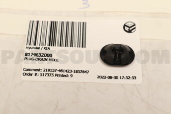 817463Z000 PLUG-DRAIN HOLE