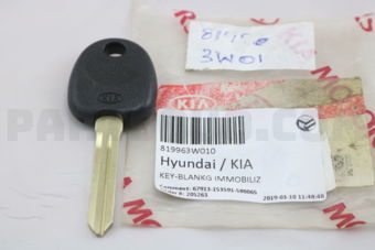 819963W010 KEY-BLANKG IMMOBILIZ