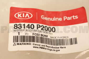 83140P2000 W/STRIP ASSY-RR DR SIDE RH