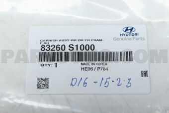 83260S1000 GARNISH ASSY-RR DR FR FRAME,RH