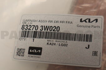 832703W020 GARNISH ASSY-RR DR RR FRAME,LH