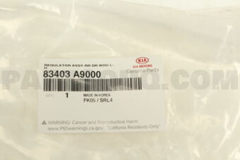 83403A9000 REGULATOR ASSY-RR DR WDO LH