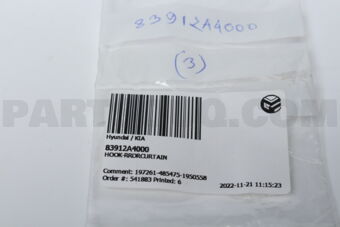 83912A4000 HOOK-RRDRCURTAIN