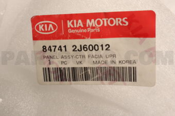 847412J60012 PANEL ASSY-CTR FACIA
